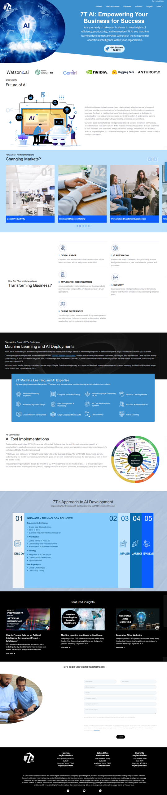 AI and Software Development Company Website Design