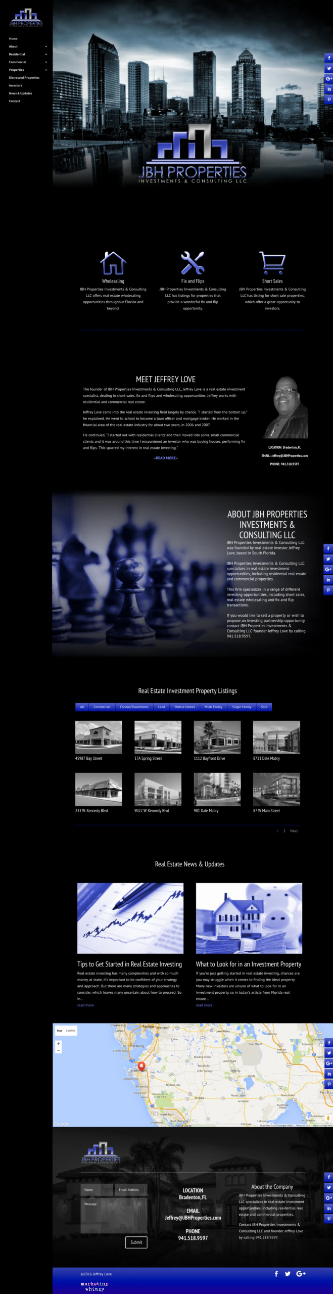 Commercial real estate investors Website Design